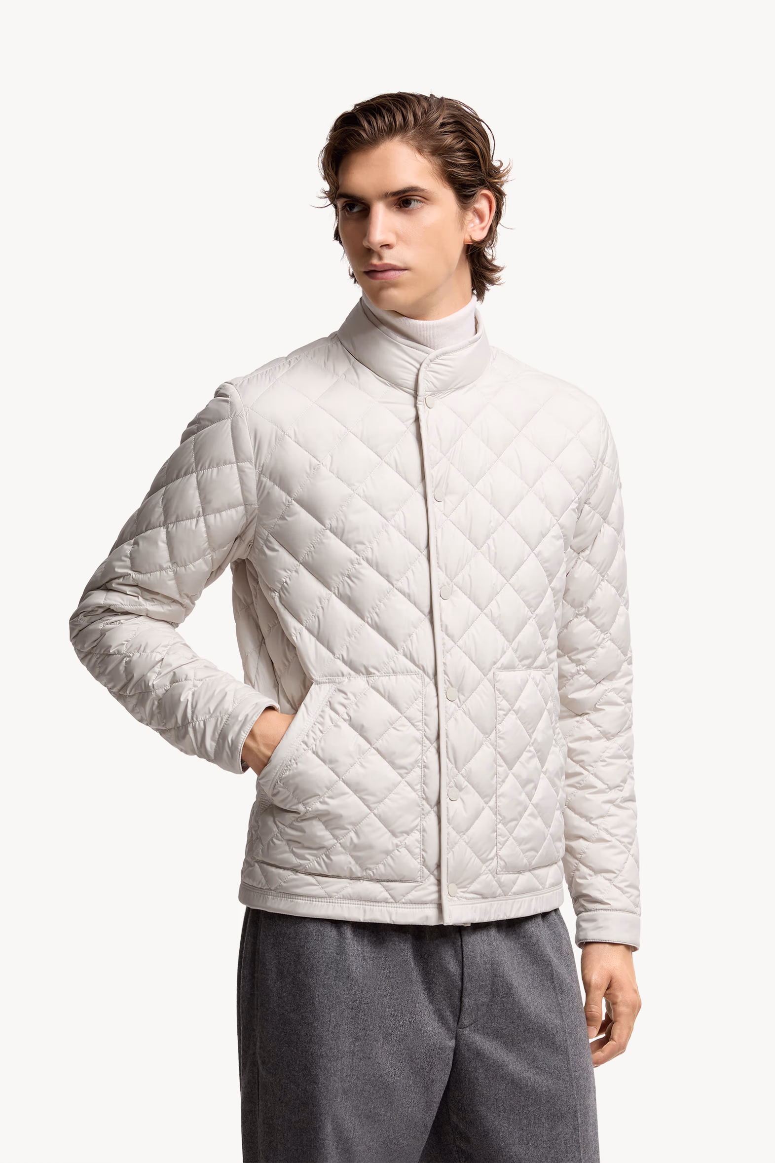 Doudoune courte à matelassage en losanges Oise Hommes Beige Clair Moncler 3